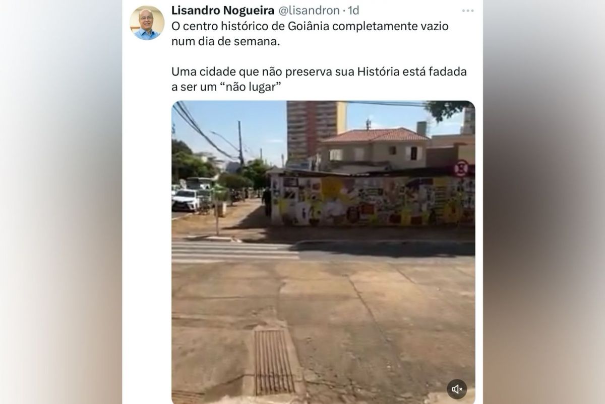 Professor da UFG critica abandono do Centro de Goiânia em vídeo