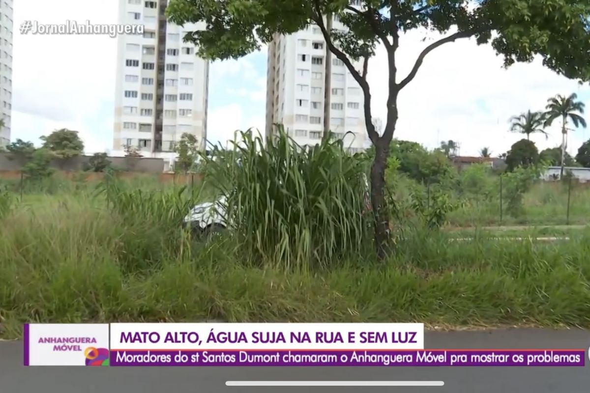 Moradores do Setor Santos Dumont reclamam à TV Anhanguera de problemas no setor