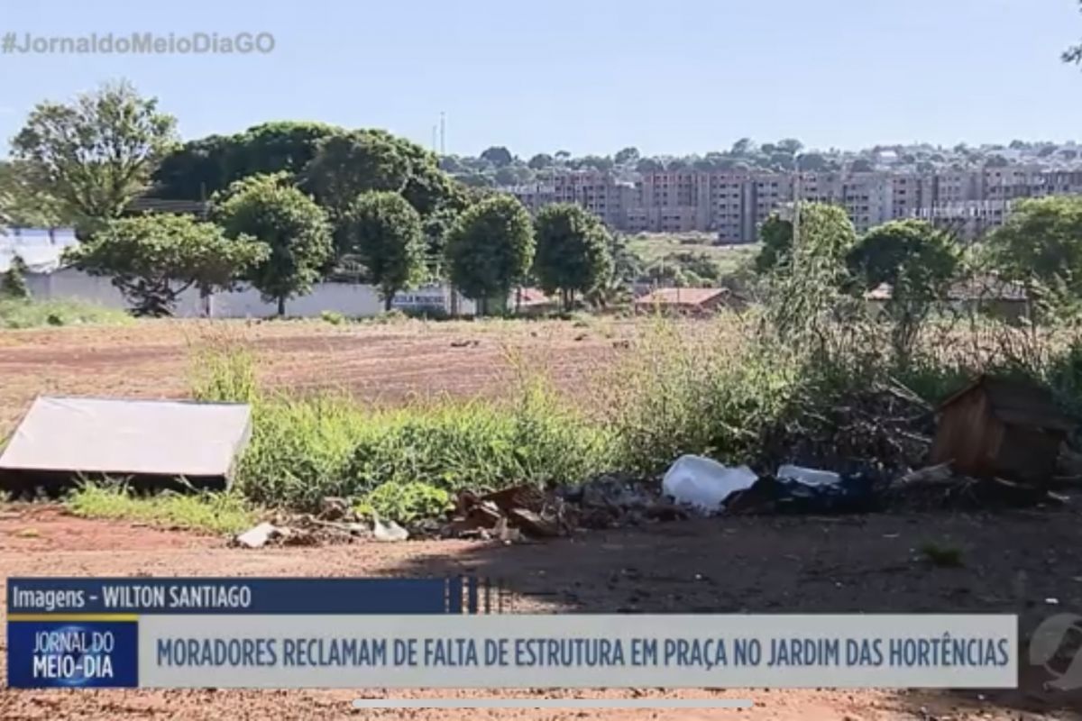 Moradores do Jardim das Hortências em Goiânia reclamam da falta de estrutura em praça