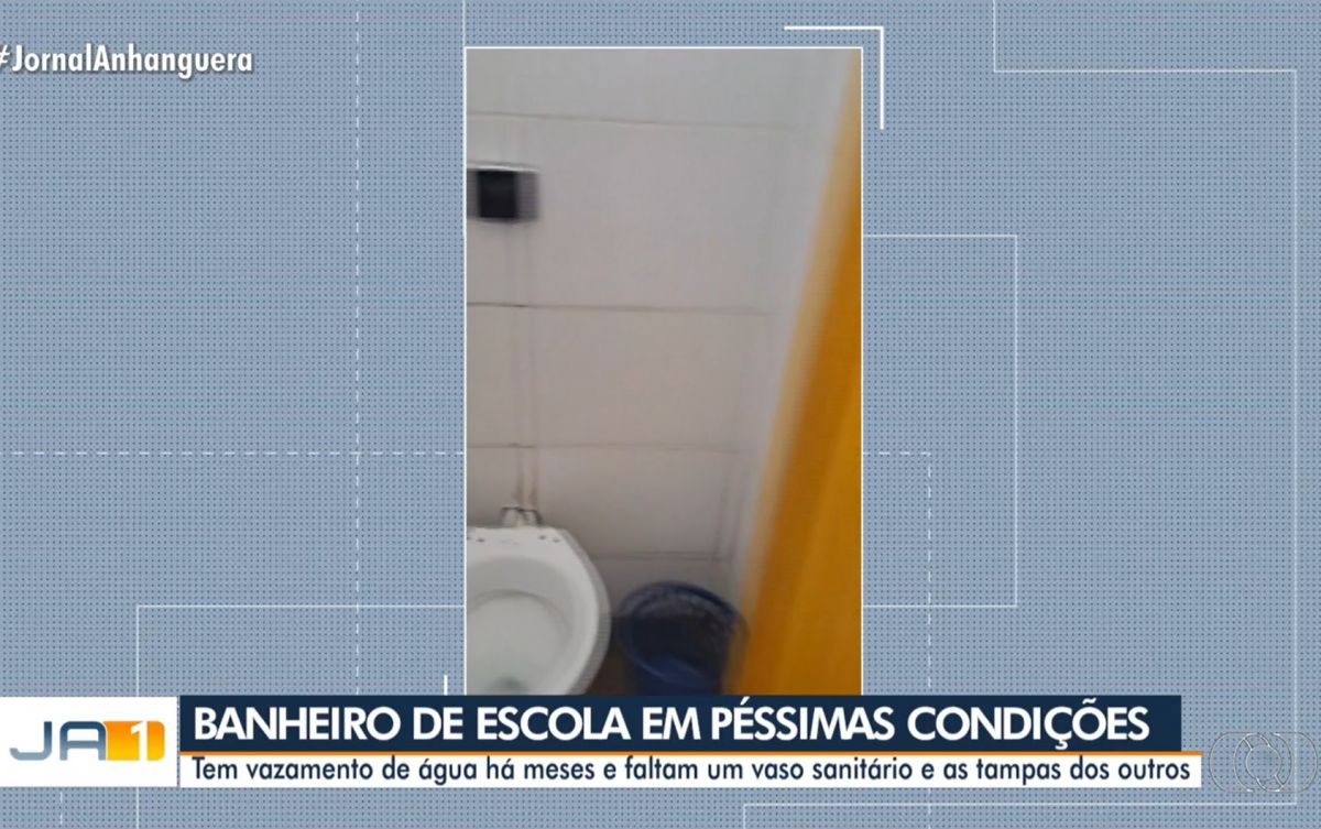 Banheiros da Escola Municipal do setor Carolina Park estão em péssimas condições, mostra TV Anhanguera