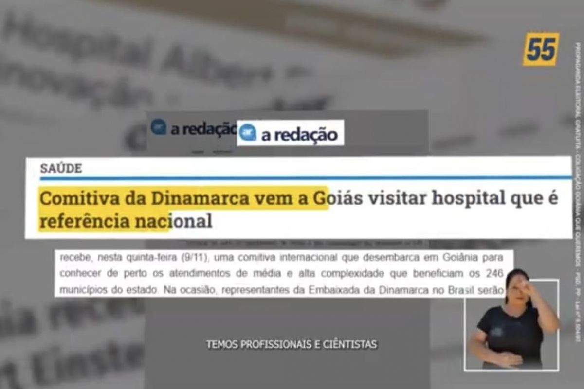 Na TV, Vanderlan exalta Hecad, mas esconde que unidade foi entregue na gestão Caiado