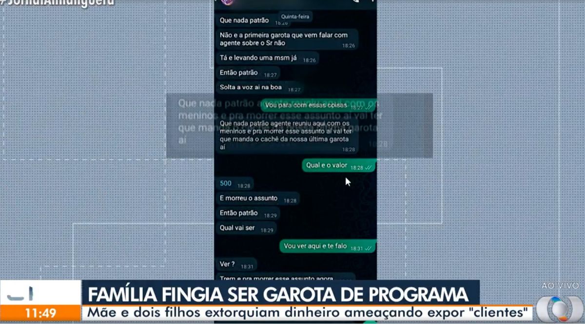 Família aplicava golpe em pessoas que procuravam garotas de programa