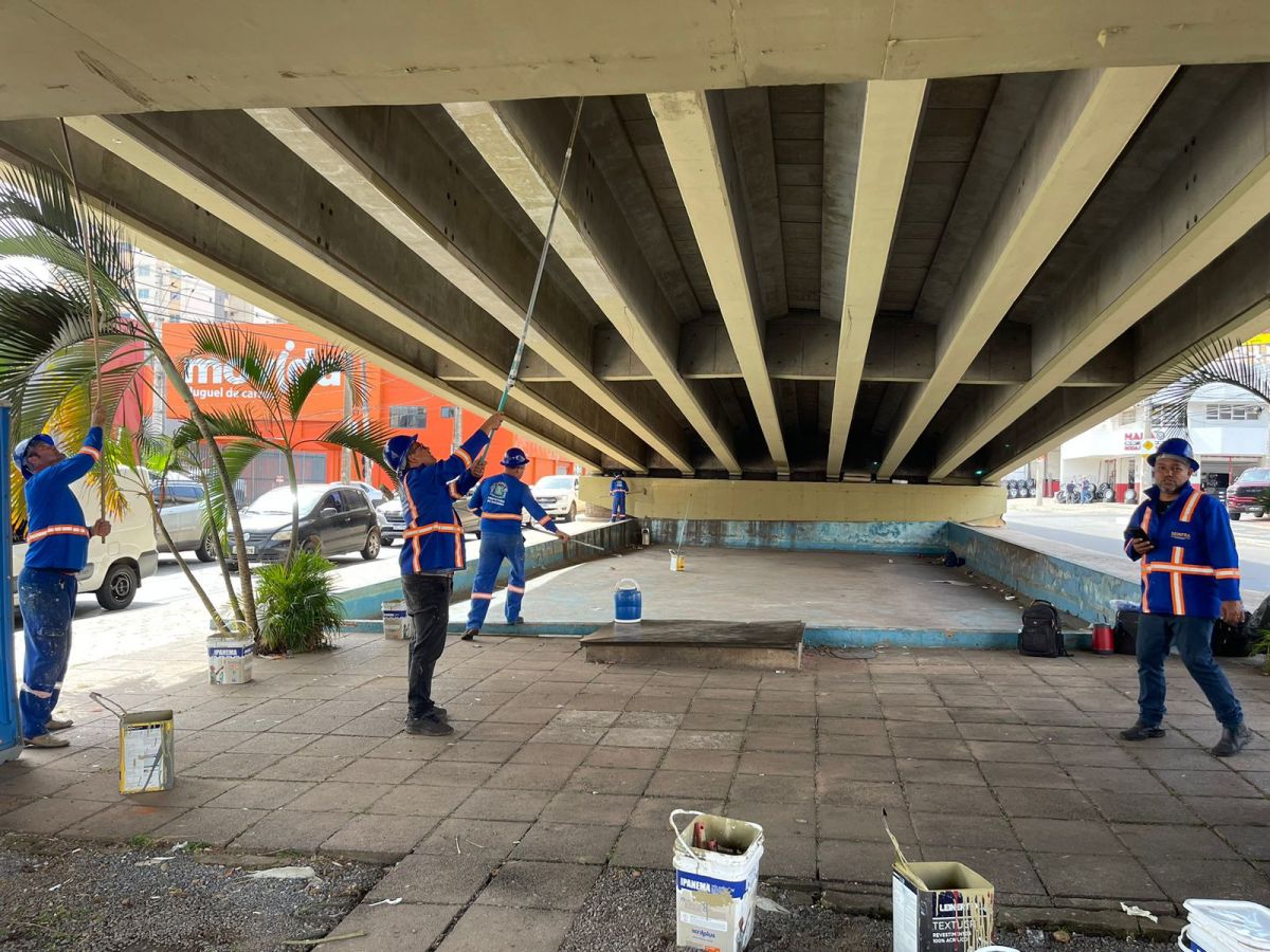 Grafites em viadutos de Goiânia são entregues pela metade