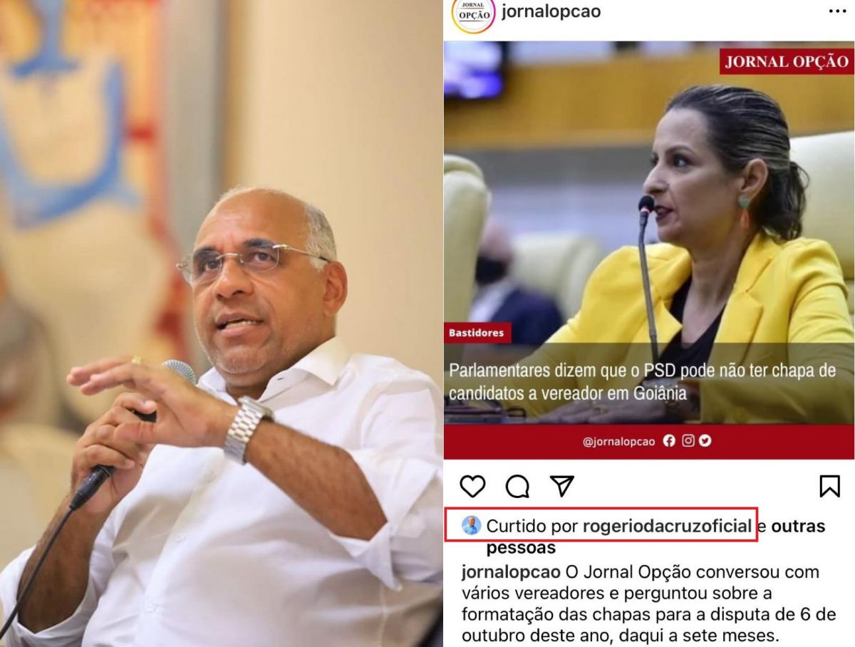 Rogério Cruz curte post do Jornal Opção que diz que o PSD pode não ter chapa de vereadores