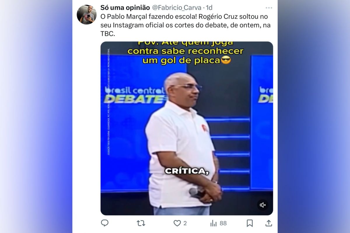 Tuiteiro diz que Rogério Cruz tenta copiar Pablo Marçal nas redes sociais