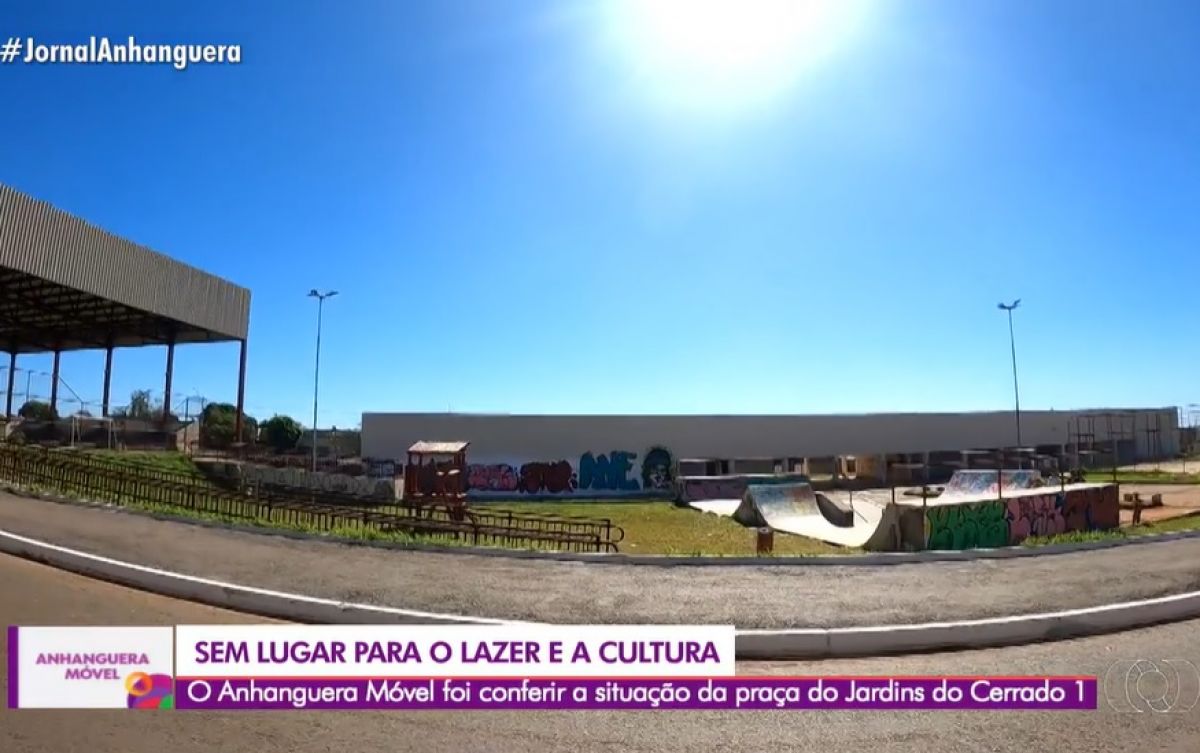 Prefeitura de Goiânia abandona praça no Jardins do Cerrado, mostra TV Anhanguera