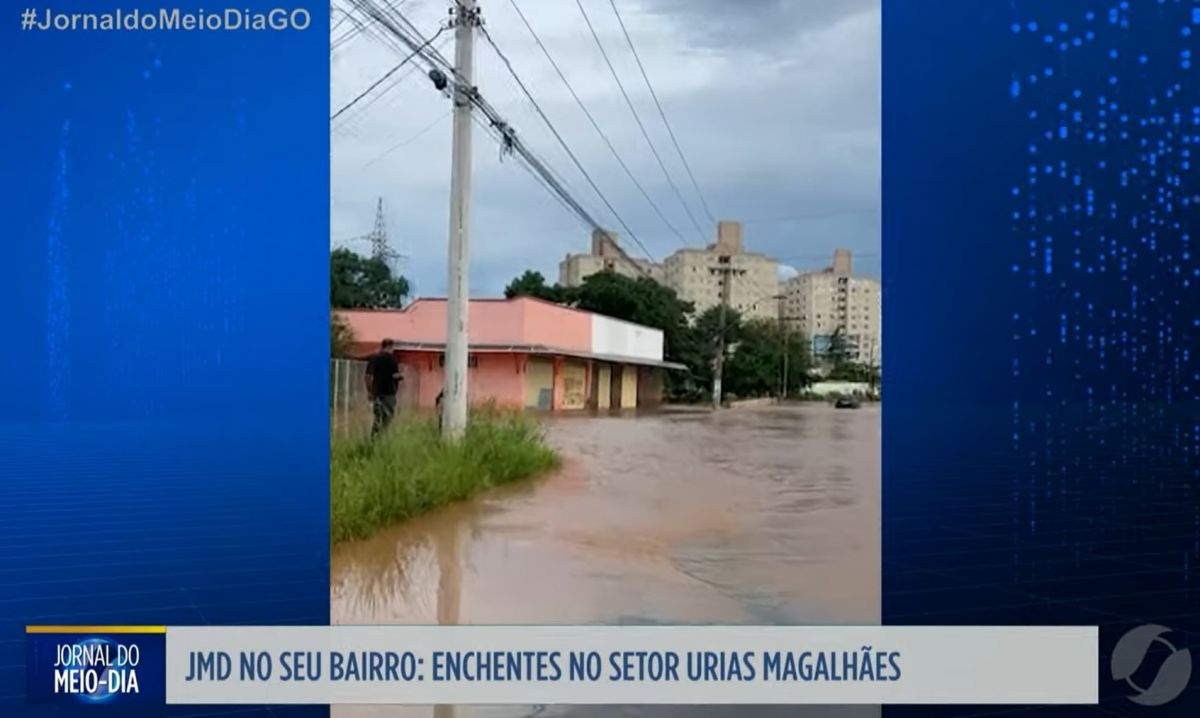 Na TV Serra Dourada, moradores do Setor Urias Magalhães mostram enchentes do Ribeirão Anicuns